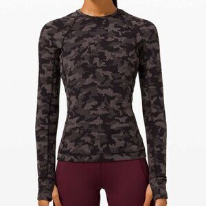Lululemon Runderful Long Sleeve Heritage Camo Jacquard Black Lunar Rock 4